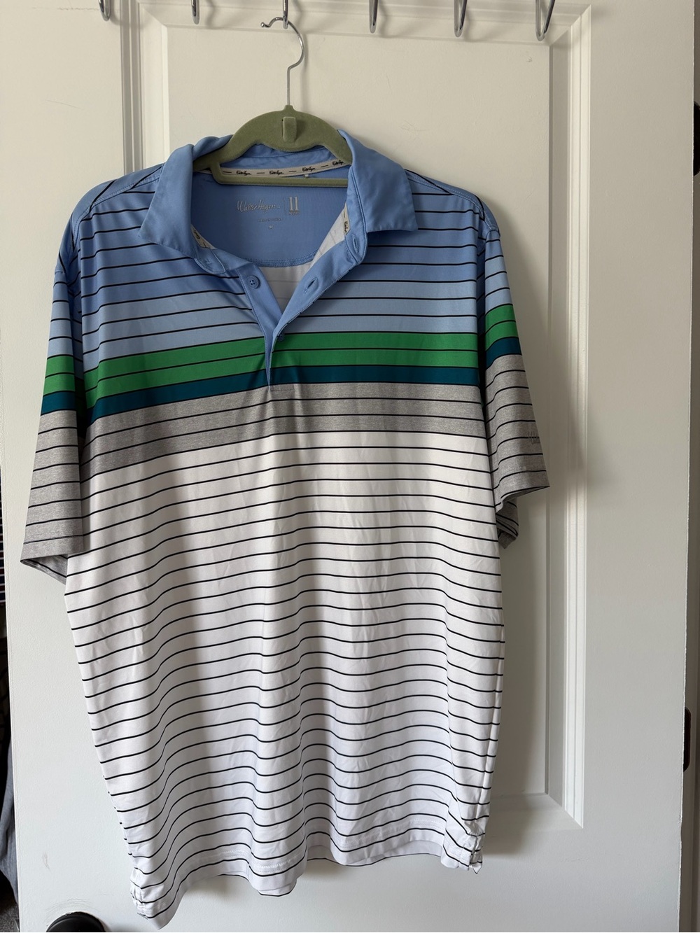 Men’s Walter Hagen Light Blue Striped Polo